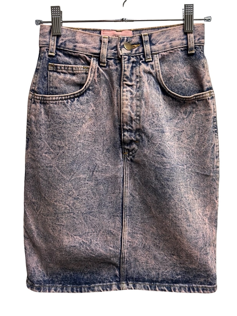 vintage 80s purple acid wash indie sleaze high waisted skirt